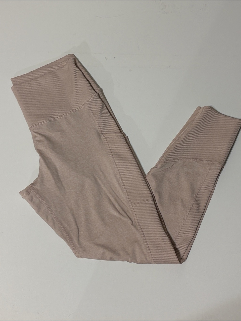 OFFLINE by Aerie The Hugger High Rise Ribbed Pocket Leggings Beige